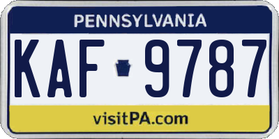 PA license plate KAF9787