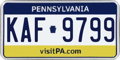 PA license plate KAF9799