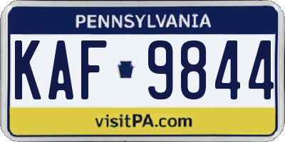 PA license plate KAF9844