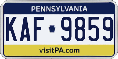 PA license plate KAF9859