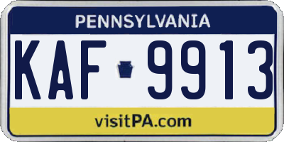 PA license plate KAF9913