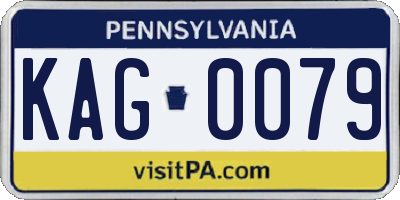 PA license plate KAG0079
