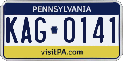 PA license plate KAG0141