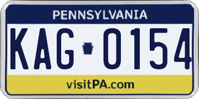 PA license plate KAG0154