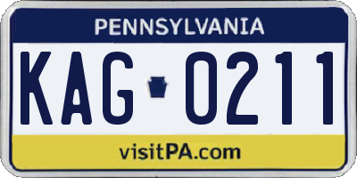 PA license plate KAG0211