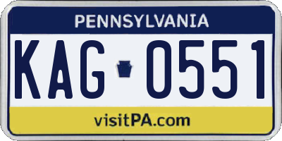 PA license plate KAG0551