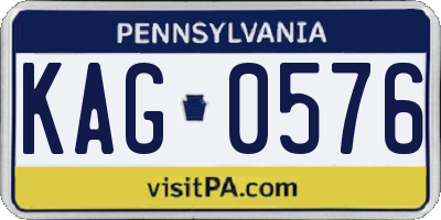 PA license plate KAG0576