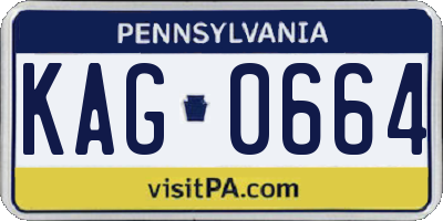 PA license plate KAG0664