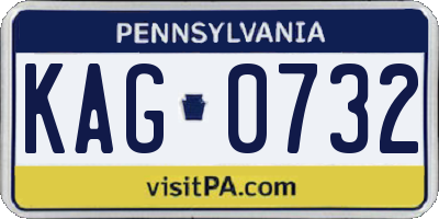PA license plate KAG0732