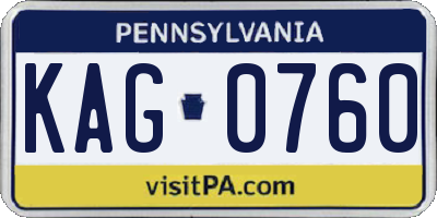 PA license plate KAG0760