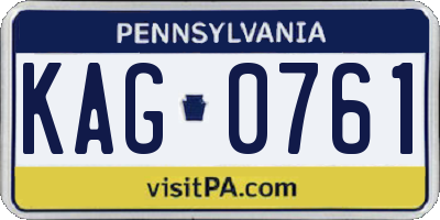 PA license plate KAG0761