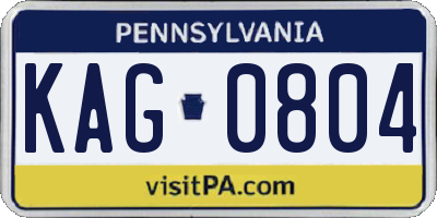 PA license plate KAG0804