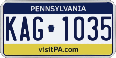 PA license plate KAG1035