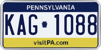 PA license plate KAG1088
