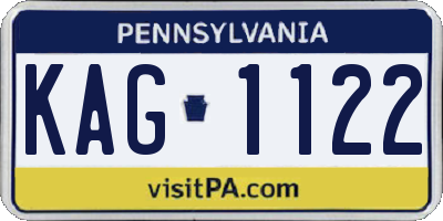 PA license plate KAG1122