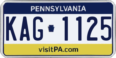 PA license plate KAG1125