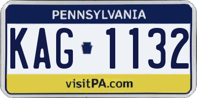 PA license plate KAG1132