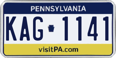 PA license plate KAG1141