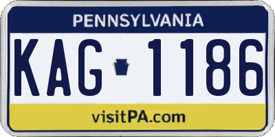 PA license plate KAG1186