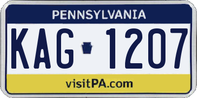 PA license plate KAG1207