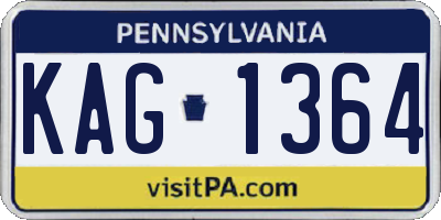 PA license plate KAG1364