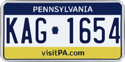 PA license plate KAG1654