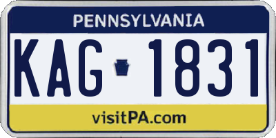 PA license plate KAG1831