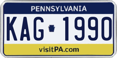 PA license plate KAG1990