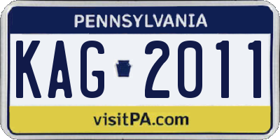 PA license plate KAG2011