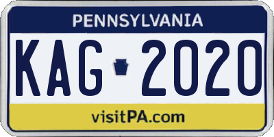 PA license plate KAG2020
