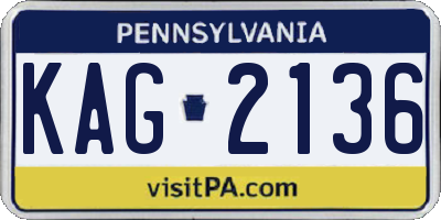 PA license plate KAG2136