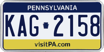 PA license plate KAG2158