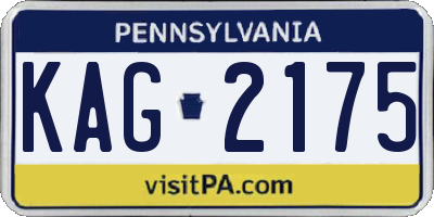 PA license plate KAG2175