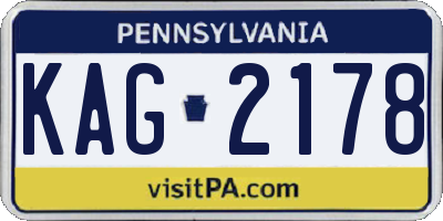 PA license plate KAG2178