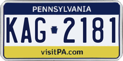 PA license plate KAG2181