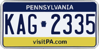 PA license plate KAG2335