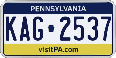 PA license plate KAG2537