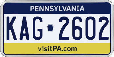 PA license plate KAG2602
