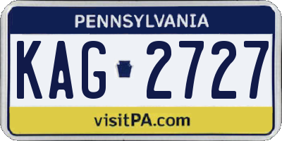 PA license plate KAG2727