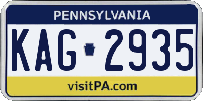 PA license plate KAG2935