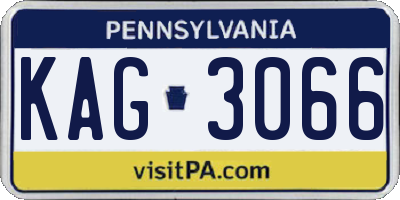 PA license plate KAG3066