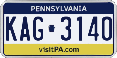 PA license plate KAG3140