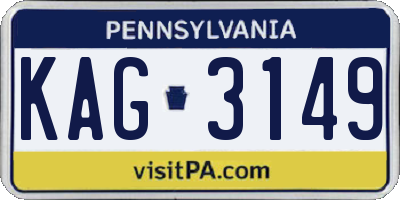 PA license plate KAG3149