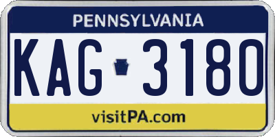 PA license plate KAG3180