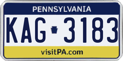 PA license plate KAG3183
