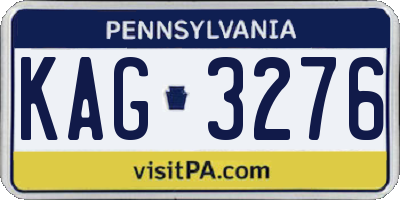PA license plate KAG3276