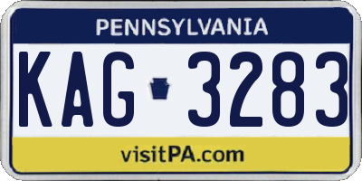 PA license plate KAG3283