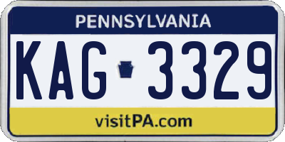 PA license plate KAG3329