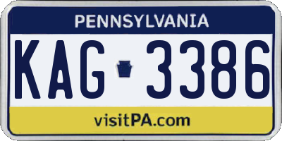 PA license plate KAG3386