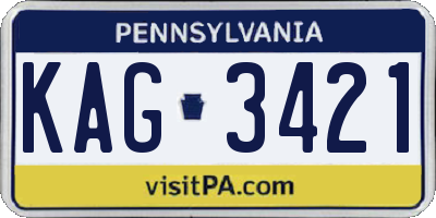 PA license plate KAG3421